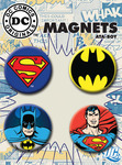 DC Batman/Superman 4 Pack Round Magnets