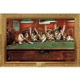 Dogs Playing Pool Poster