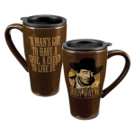 John Wayne 16 oz Ceramic Travel Mug