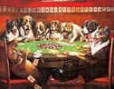 Eight Dogs Playing Cards Sign