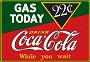 Coke Gas Today Embossed Sign