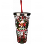 National Lampoon's Christmas Vacation- Merry Clarkmas! Glitter Cup w/ Straw