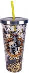 Harry Potter- Hufflepuff Glitter Cup w/ Straw