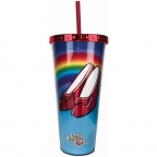 Wizard of Oz- Ruby Slippers Foil Cup w/ Straw