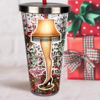 Christmas Story- Leg Lamp Glitter Cup w/ Straw