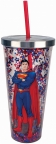 Superman Glitter Cup w/ Straw