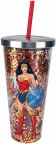 Wonder Woman Glitter Cup w/ Straw