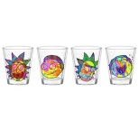 Rick & Morty Colorful Faces 4 Shot Glass Set