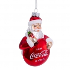 Coca Cola Santa Glass Ornament