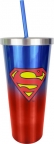 Superman Stainless Steel Cup w/ Straw