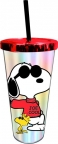 Peanuts- Joe Cool Foil Cup + Straw