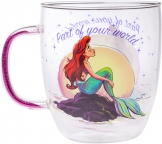 The Little Mermaid- Ariel Glass Mug w/ Glitter Handle