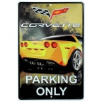 Corvette Parking Only (Yellow Car) Sign