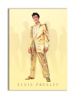 Elvis- Gold Lame Magnet