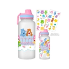 Care Bears Cloud 32oz Twist Spout Bottle w/ Sticker Set