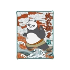 Kung Fu Panda Waves w/ Chinese Text Flannel Throw 45"x60"