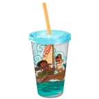 Moana- Group Shot On Boat 16z Plastic Cold Cup W Lid & Straw