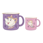 Beauty & the Beast- Mrs. Potts & Chip 2 Piece 9oz & 16oz Ceramic Camper Mug Set