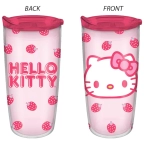 Hello Kitty Strawberry Face 20oz Double Wall Travel Tumbler