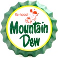 Mountain Dew - Molded Bottle Cap Sign