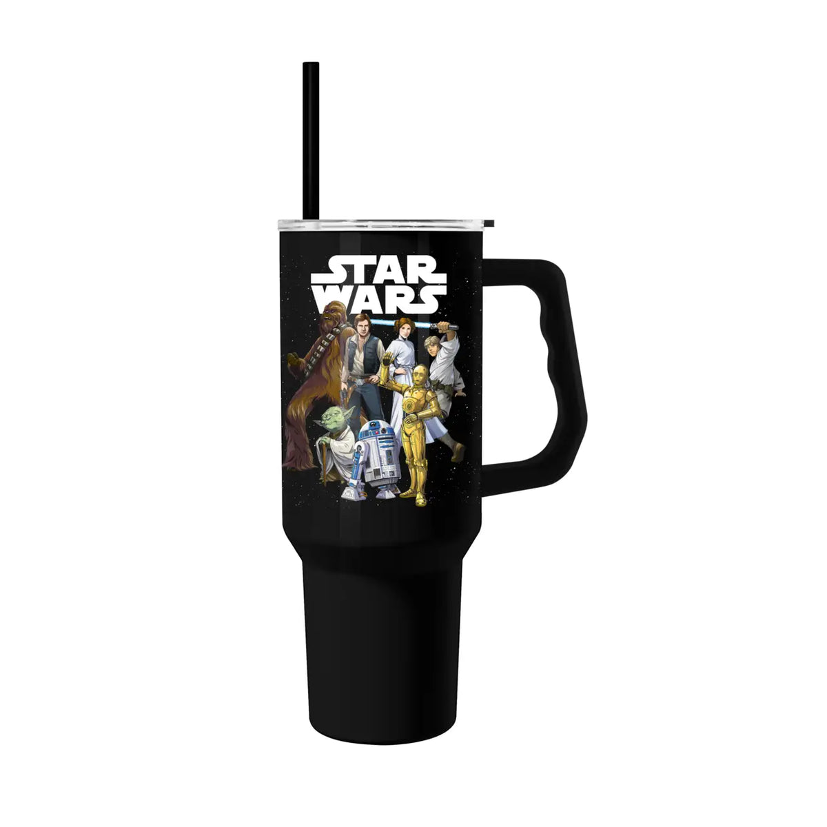 Star Wars Group Shot 40oz Stainless Steel Tumbler W Handle with Straw