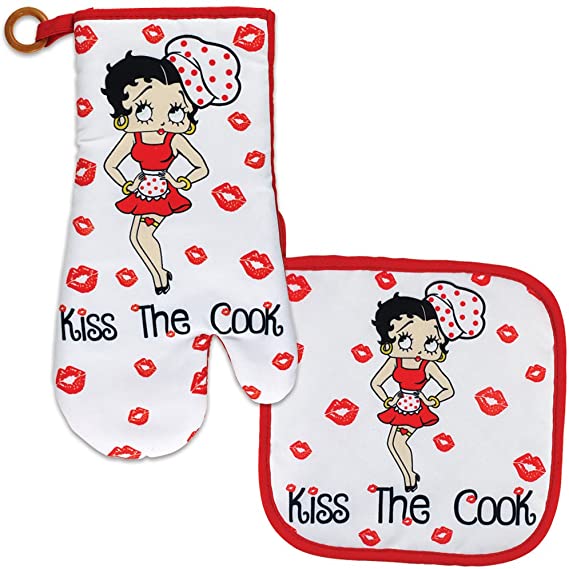 Betty Boop- Pot Holder & Oven Mitt Set