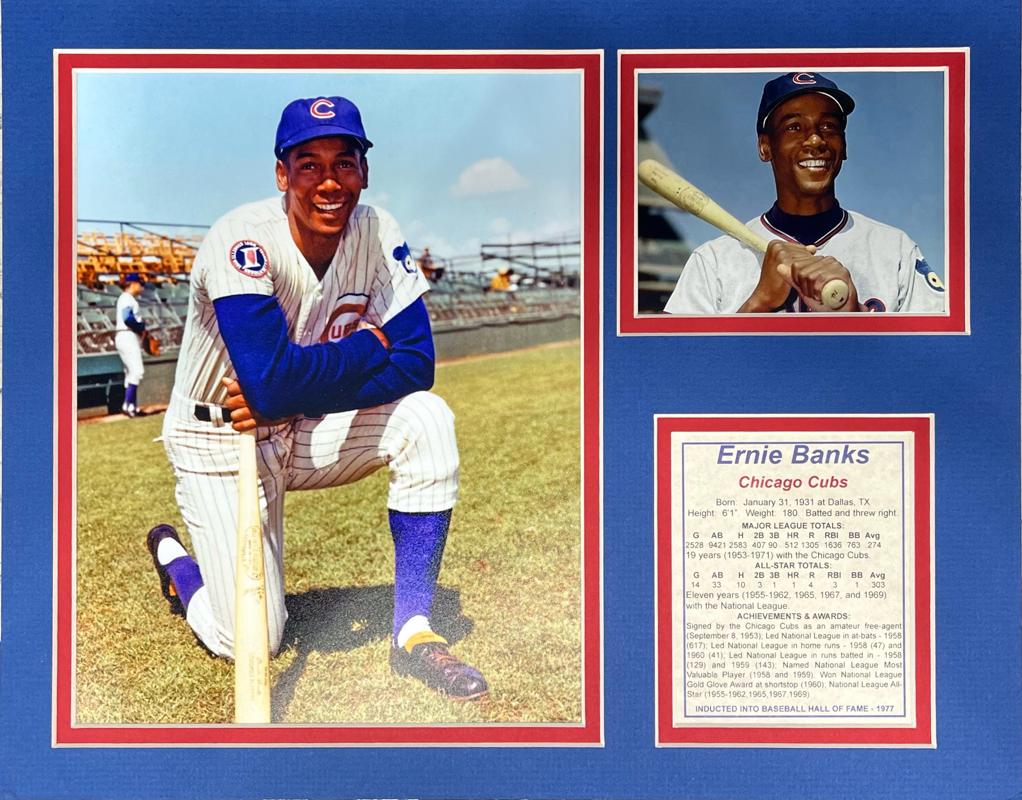 Ernie Banks 11x14 Matted Photos