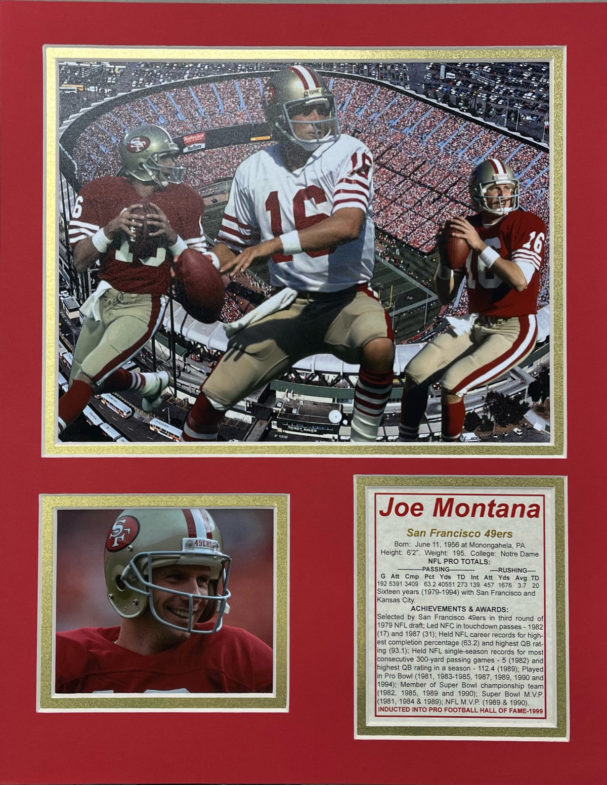Joe Montana 11x14 Matted Photos