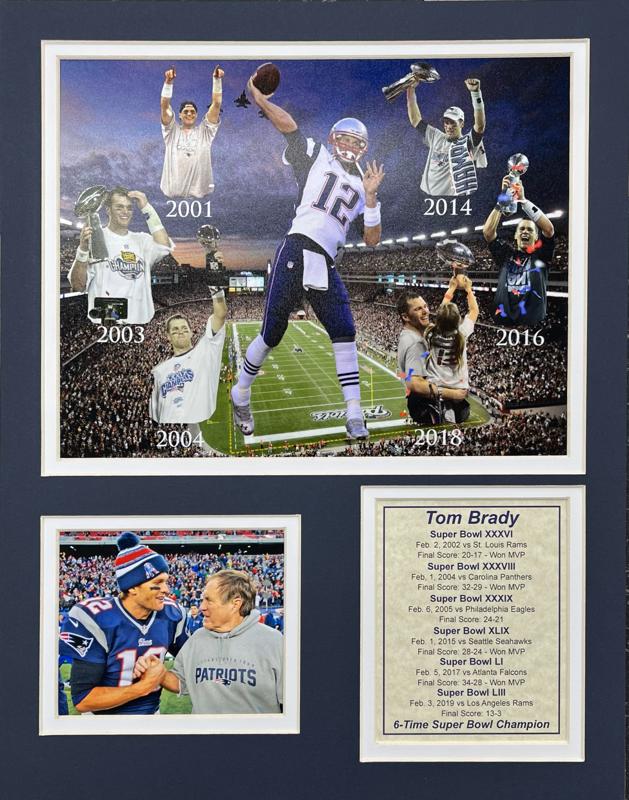Tom Brady 6x Champ - 11x14 Matted Photos