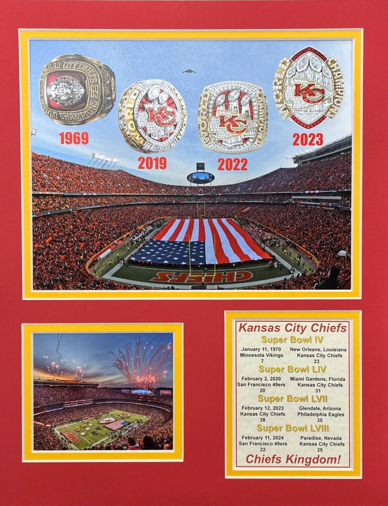 Chiefs Rings - 11x14 Matted Photos