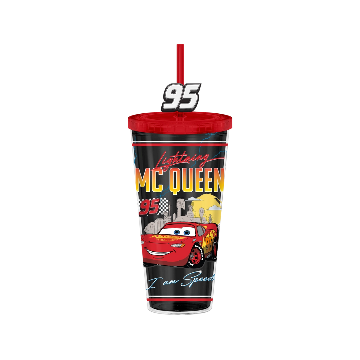 Cars McQueen Sunset 24oz Plastic Cold Cup w/ Lid