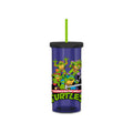 TMNT Group Retro Logo Cup with straw