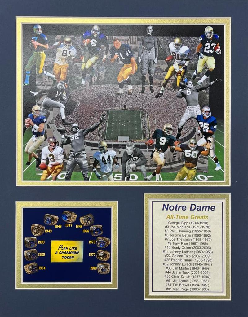 Notre Dame All Time Greats - 11x14 Matted Photos