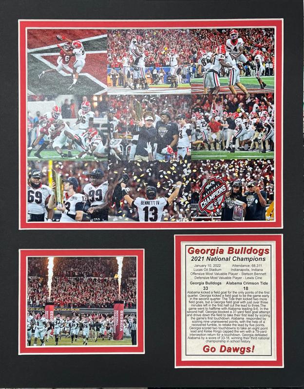 Georgia Bulldogs 2021 Champions 11 x 14 Matted Photos