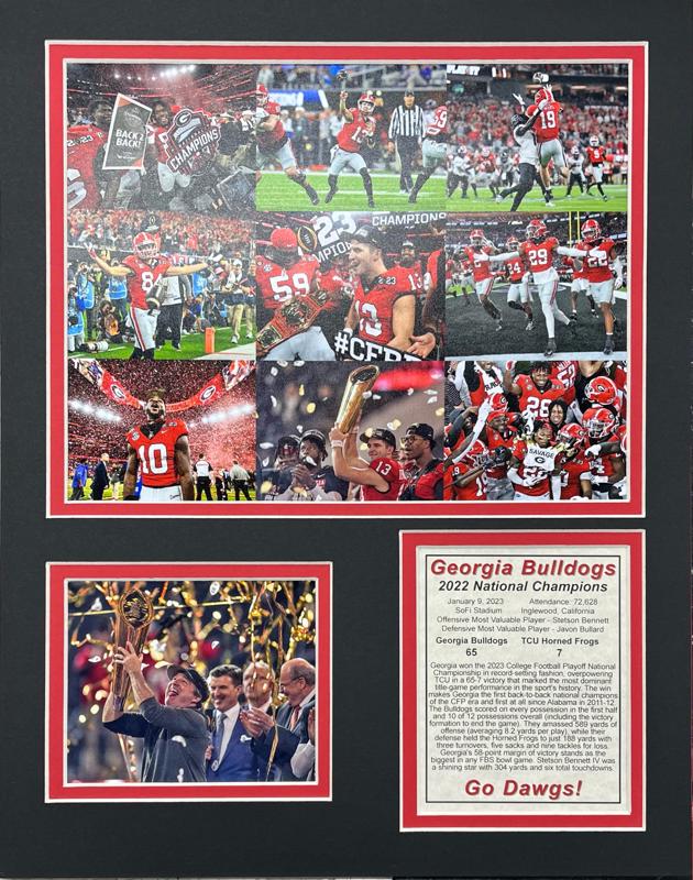 Georgia Bulldogs 2022 Champions 11 x 14 Matted Photos