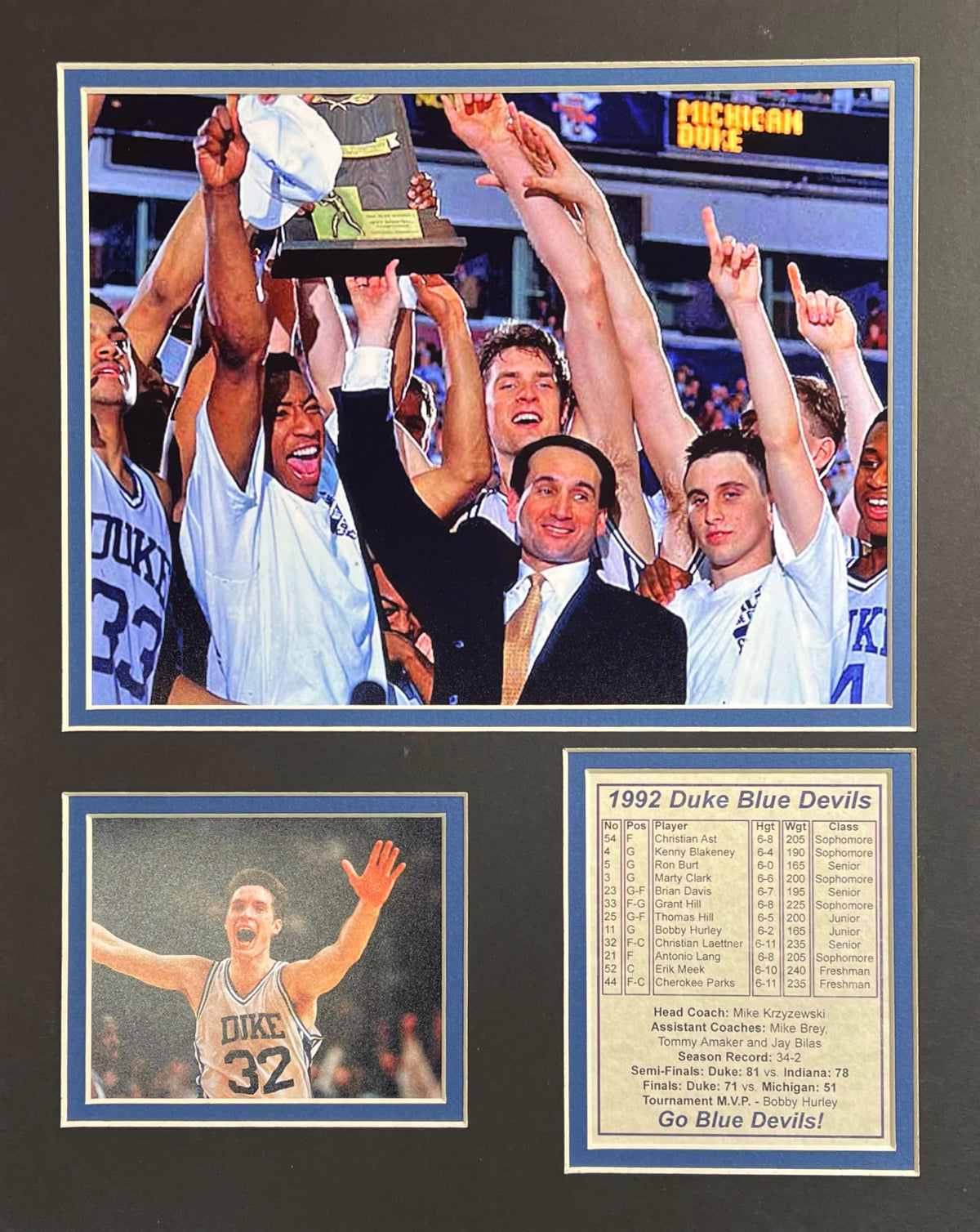 Duke 1992 - 11x14 Matted Photos