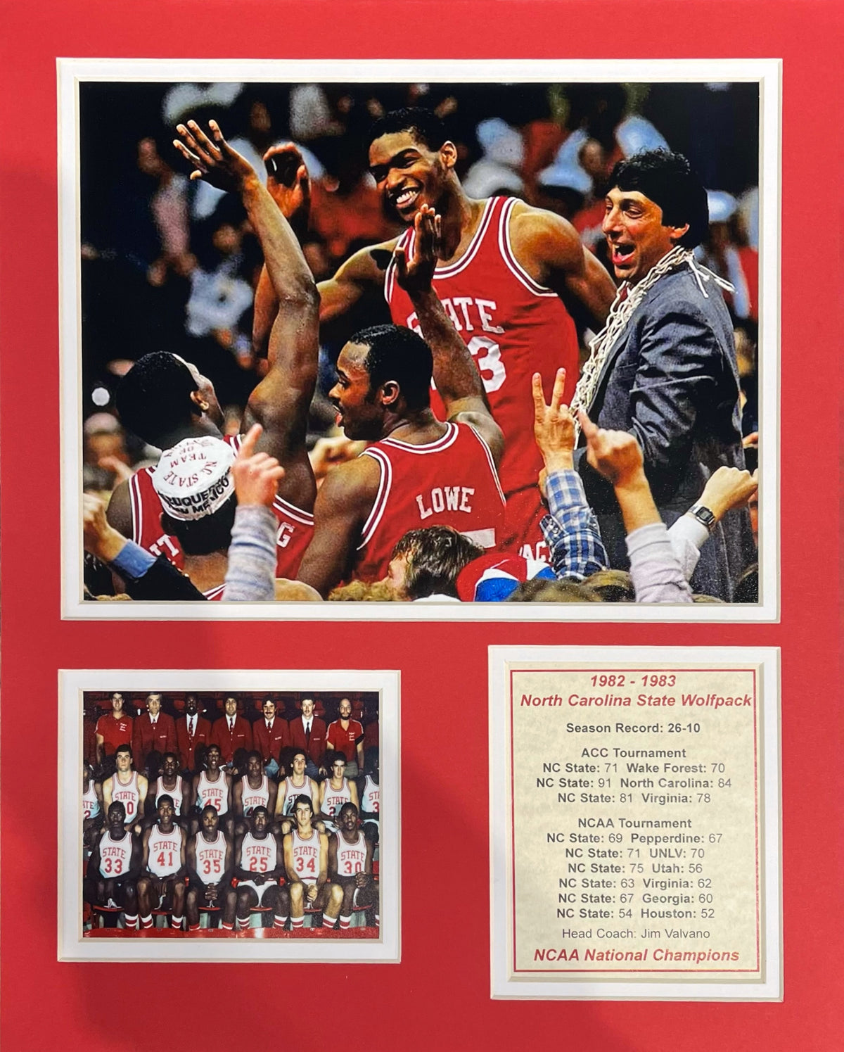 NC State Wolfpack 1982-1983 - 11x14 Matted Photos