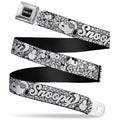 Peanuts- Snoopy Black & White Seatbelt Belt