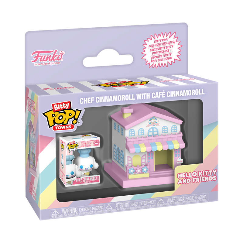 Hello Kitty & Friends- Chef Cinnamoroll with Cafe Cinnamoroll Bitty Pop! Town