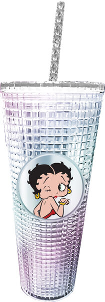 Betty Boop Diamond 20 oz. Acrylic Cup with Straw