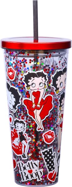 Betty Boop 32 oz. Glitter Cup + Straw