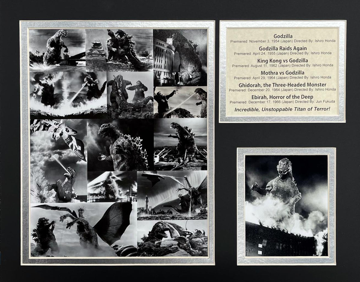 Godzilla Mosaic Matted Photos
