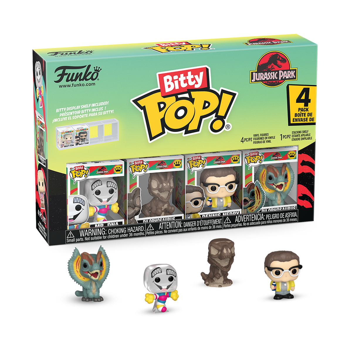 Jurassic Park- Mr. DNA Bitty Pop! 4-Pack