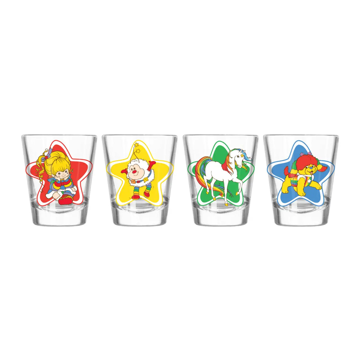 Rainbow Brite Multi Character Star 4pc 1.8oz. Mini Glass Set
