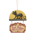 Jim Shore: Coraline- Black Cat Pink Palace Sign Ornament