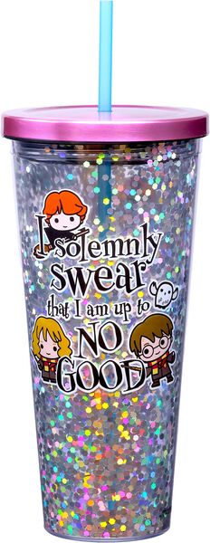 Harry Potter Solemnly Swear 32 oz. Glitter Cup + Straw