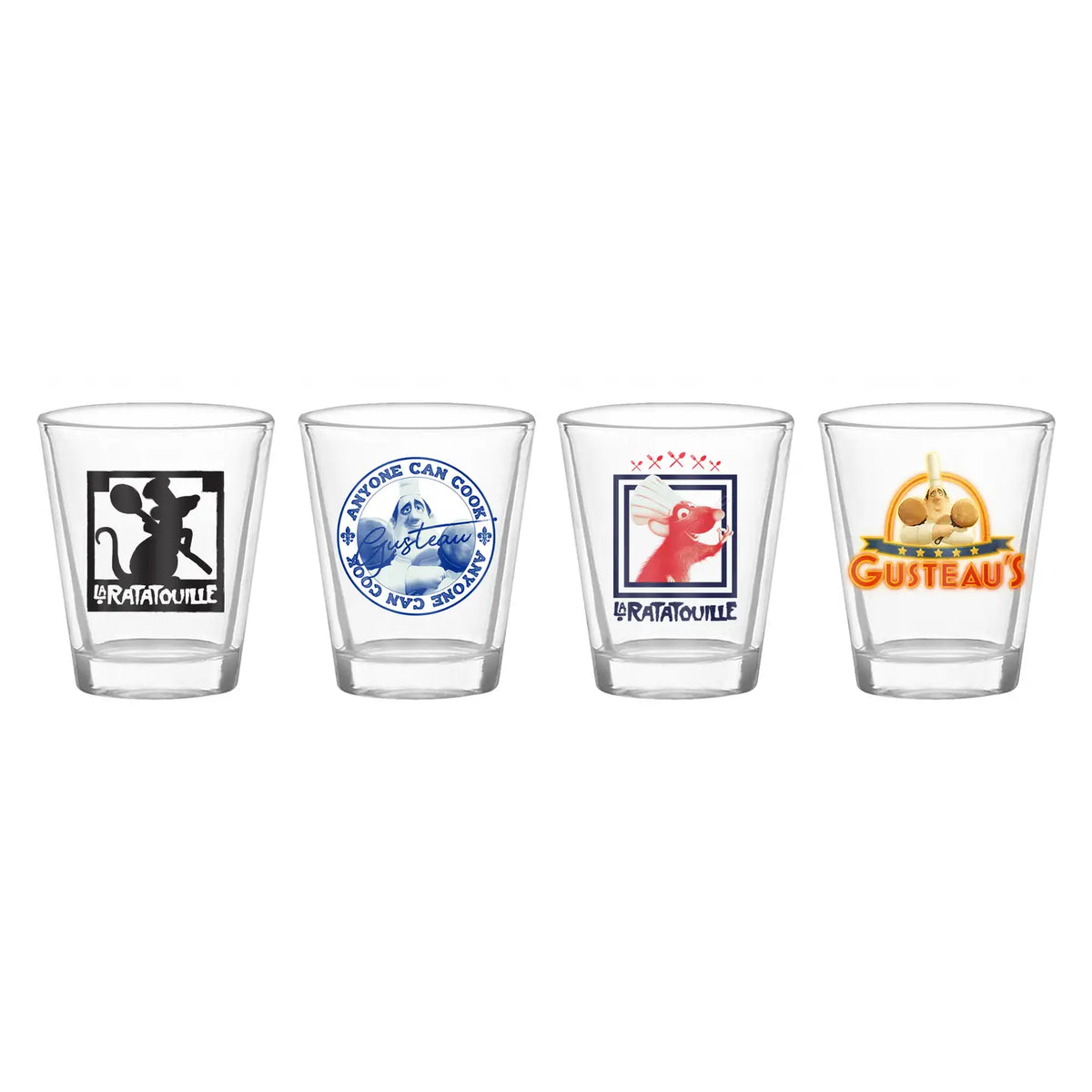 Ratatouille Icons 4Pc 1.5oz Mini Glass Set