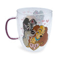 Lady & the Tramp Glass w/ Glitter Handle