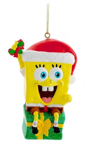 Spongebob w Present Ornament