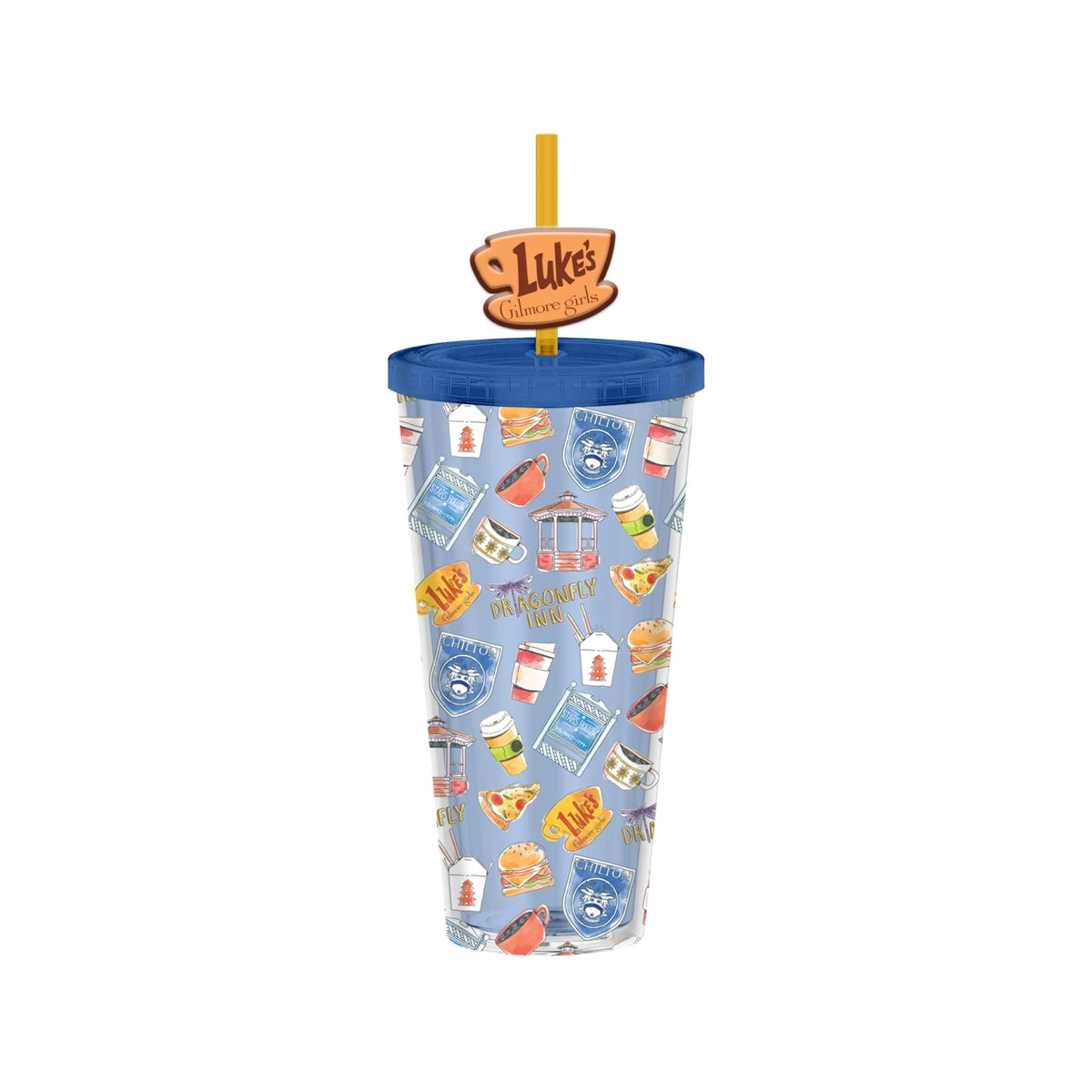 Gilmore Girls Destinations 24oz Plastic Cold Cup w/ Lid + Straw